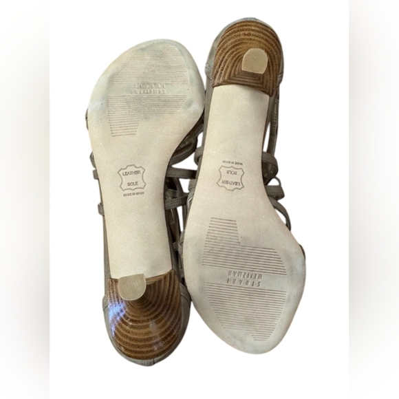 Stuart Weitzman NWT Tie One On Kitten Heel Strappy Tan Leather Shoes Size 9 1/2 - Picture 7 of 11